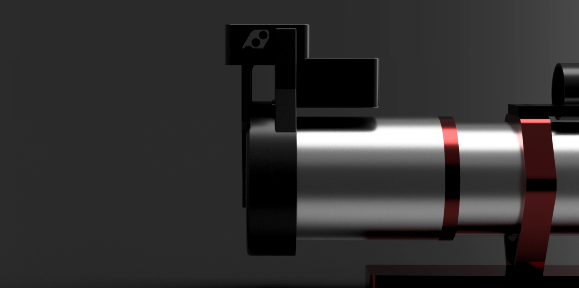 motorized flat panel mounted on telescope side view